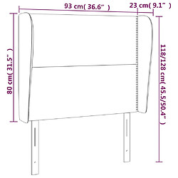 Acheter vidaXL Tête de lit avec oreilles Gris clair 93x23x118/128 cm Velours