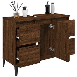 Avis vidaXL Meuble d'évier chêne marron 80x33x60 cm bois d'ingénierie