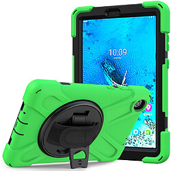 Coque en TPU + Silicone avec béquille pivotante à 360° et fente pour stylo vert pour votre Lenovo Tab M8 8 TB-8505F/8505X 2019