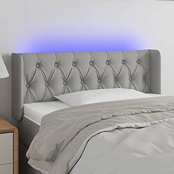 Maison Chic Tête de lit scandinave à LED,meuble de chambre Gris clair 93x16x78/88 cm Tissu -MN58284