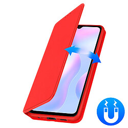 Avizar Housse Xiaomi Redmi 9A Étui Folio Portefeuille Fonction Support rouge pas cher