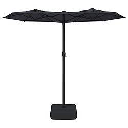 Avis vidaXL Parasol de jardin à double tête avec LED noir 316x240 cm