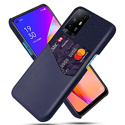 Coque en TPU + PU avec porte-carte bleu pour votre Oppo A95 5G