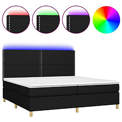 Sommier à lattes,Cadre à lattes de lit et matelas et LED pour Adulte Noir 200x200 cm Tissu -MN91567