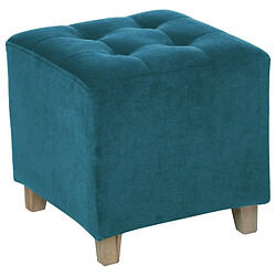 Atmosphera, Createur D'Interieur Pouf effet velours Léandre Bleu canard - Atmosphera