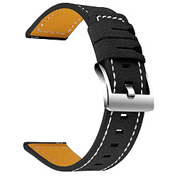 Bracelet en cuir véritable noir pour votre Huami Amazfit Bip 1S/Amazfit GTR 42mm/GTS/Bip Lite