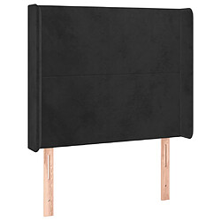 vidaXL Tête de lit avec oreilles Noir 83x16x118/128 cm Velours