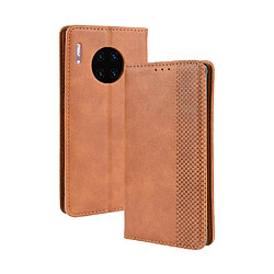 Wewoo Housse Coque Boucle magnétique rétro Crazy Horse Texture en cuir à rabat horizontal pour Huawei Mate 30 Proavec support et fentes cartes et cadre photo marron