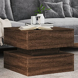 ComfortXL Table Basse Avec Lumières LED Chêne Marron 50x50x40 Cm