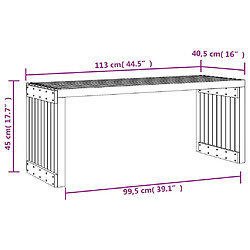 vidaXL Banc de jardin extensible blanc 212,5x40,5x45cm bois massif pin pas cher