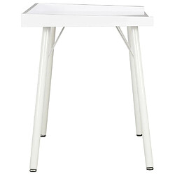 Helloshop26 Bureau table poste de travail meuble d'ordinateur informatique étude 90 x 50 x 79 cm blanc 02_0023530