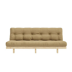 Inside 75 Banquette convertible futon LEAN bois de pin coloris beige blé 130x200 cm