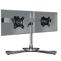 Duronic DM752 Support Double 2 écrans de PC sur Socle | Hauteur Ajustable | Rotatif et Inclinable | Compatibilité avec Moniteur VESA 75/100 | Potence et Bras en Aluminium | Passe câble Inclus