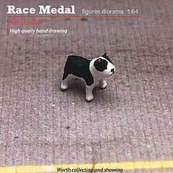 Miniature 1:64 Diorama Figure Chien Route Scénario Décor à La Maison Accessoires Bulldog 2 Couleur