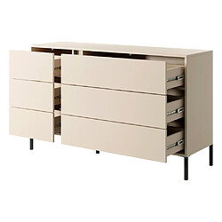 Vente-Unique Commode 6 tiroirs - Avec LEDs - Beige - ELYNIA pas cher