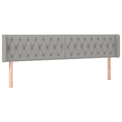 vidaXL Tête de lit avec oreilles Gris clair 203x16x78/88 cm Tissu