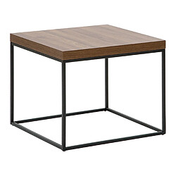 Beliani Table appoint bois foncé et noire DELANO