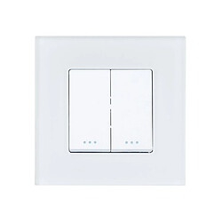 Ledkia Interrupteur Double avec Plaque PC Modern Blanc