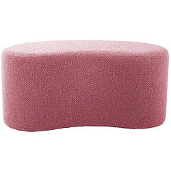 Avis LEITMOTIV Pouf en tissu bouclette Ada Wave rose pâle.