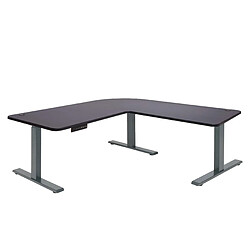 Decoshop26 Bureau d'angle table d'ordinateur réglable en hauteur électriquement 178 x 178 cm 84kg HDF noir gris anthracite 04_0006036