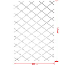 Nature Palissade de jardin 100 x 200 cm PVC Blanc pas cher