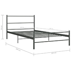 vidaXL Cadre de lit sans matelas gris métal 100x200 cm pas cher