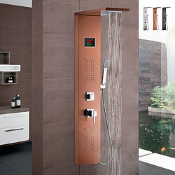 Arati Bath And Shower Colonne de douche avec pommeau en cascade panneau et mélangeur Rapolano, Couleur: Bronze