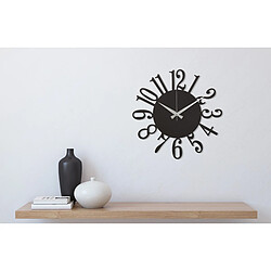 EPIKASA Horloge Murale Numbers 4, Noir, Métal, 50x1,5x50 cm pas cher