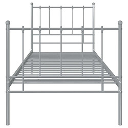 Avis vidaXL Cadre de lit sans matelas gris métal 90x200 cm