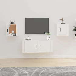 vidaXL Meubles TV muraux 2 pcs Blanc 40x34,5x40 cm