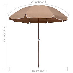 Maison Chic Parasol Jardin | Parasol avec mat en acier 240 cm Taupe - GKD51951 pas cher