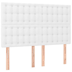 Maison Chic Lot de 4 Têtes de lit design pour chambre - Décoration de lit Blanc 72x5x78/88 cm Similicuir -MN15377