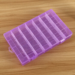 Wewoo Pour bijoux boucle d'oreille crochet Violet de pêche petits accessoires Organisateur en plastique conteneur boîte de rangement 28 fentes compartiment amovible grille