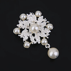 Avis Broche Fantaisie Argent Strass Perle Faux Flocon Epingle Pin's Femme Bijoux Mode