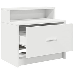 Acheter vidaXL Table de chevet avec tiroir blanc 51x31x47 cm