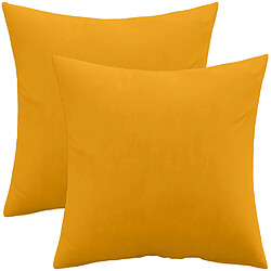 ICONIK INTERIOR Lot de 2 coussins en velours - housse et garnissage - Mesmal Jaune