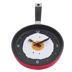 Horloge murale en forme d'oeuf au plat pour cuisine chambre rouge