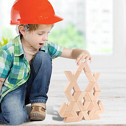 Avis 16 pièces V forme naturel grand bois 3D blocs de construction jouets bébé non peindre en bois Montessori éducatif empilage blocs jouet enfant