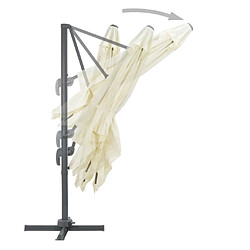 Acheter Helloshop26 Parasol meuble de jardin en porte-à-faux avec mât en aluminium 300 x 300 cm sable 02_0008615