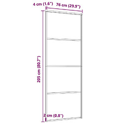 vidaXL Porte coulissante Aluminium et verre ESG 76x205 cm Noir pas cher