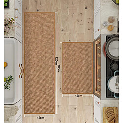 Tapis Cuisine Devant Tapis de Couloir Marron 45x70cm+45x120cm