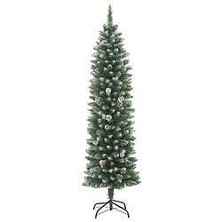 vidaXL Sapin de Noël artificiel mince avec support 180 cm PVC