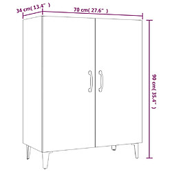 vidaXL Buffet Noir 70x34x90 cm Bois d'ingénierie pas cher