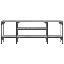 Avis vidaXL Meuble TV sonoma gris 121x35x45 cm bois d'ingénierie et fer