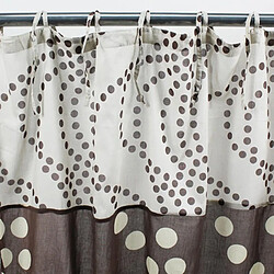 Thedecofactory DOTS - Voilage en coton à motifs pois chocolat et blanc 110x250