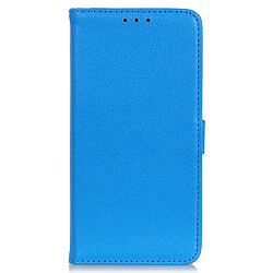 Etui en PU texture litchi, fermeture magnétique bleu pour votre Samsung Galaxy A03 (164.2 x 75.9 x 9.1mm)