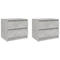 vidaXL Tables de chevet 2 pcs Gris béton 50x39x43,5 cm Aggloméré