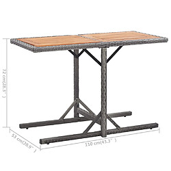 Acheter vidaXL Table de jardin Anthracite Résine tressée et bois d'acacia