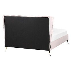 Acheter Beliani Lit double en velours avec port USB 140 x 200 cm rose MIRIBEL