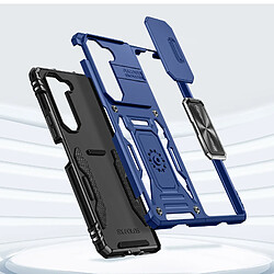 Avizar Coque pour Samsung Galaxy Z Fold 5 Antichoc Cache Caméra Bague Support Bleu Nuit pas cher